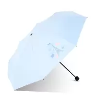 天堂伞 遮阳伞太阳伞三折叠黑胶防晒防紫外线晴雨伞615E(BY)