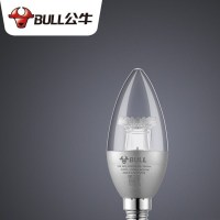 BULL公牛 3000KE14 3W银色蜡烛灯泡 吊顶灯小灯泡氛围灯 80个/箱 单箱价格