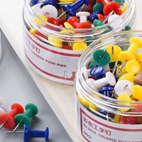 得力 0042 彩色工字钉大头钉图钉软木钉 80枚/筒 2筒装