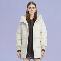 雪中飞(SNOW FLYING)女士织带连帽简约羽绒服X90140020
