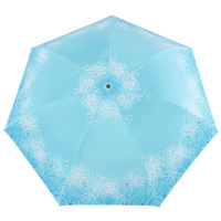 天堂伞 三折黑胶晴雨伞防紫外线太阳伞遮阳伞铅笔伞55cm*7骨 30134E(BY)