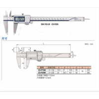 (五金工具) 三丰Mitutoyo500-735-10500系列公英制IP67防冷却液数显卡尺0-6"拇指调节滚