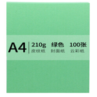 安兴 传美 A4 210g 皮纹纸 封面纸 云彩纸 封皮纸 彩色卡纸 标书装订封面纸 绿色 100张/包