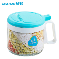 茶花(CHAHUA) 6011圆形玻璃调味瓶调料罐450ml 颜色随机 3个装