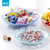 茶花(CHAHUA) 1011 小号葵花果盘 零食盘小吃盘 颜色随机 3个装