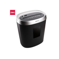 得力(deli)个人办公静音桌面碎纸机 4级保密家用办公文件粉碎机 可当垃圾桶33186