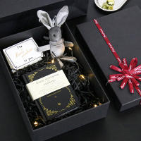 TaTanice 礼品盒礼物盒 大号包装盒口红香水伴手礼盒贺卡礼袋商务送礼 生日礼物 红丝带礼盒套装