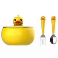 FACE×B.DUCK小黄鸭注水保温碗三件套