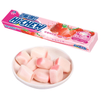 森永HI-CHEW嗨啾香口软糖草莓味57g*12条 可选零食不粘牙水果软糖