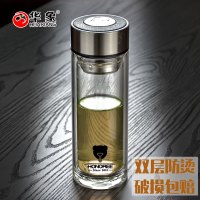 华象(HOAOR) HX062双层水晶防烫玻璃杯家用 加厚隔热水杯可爱茶杯200ml