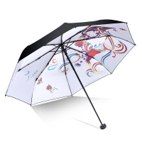 天堂伞伞创意复古晴雨伞折叠两用男女太阳伞防晒黑胶遮阳伞 反弹