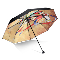天堂伞伞创意复古晴雨伞折叠两用男女太阳伞防晒黑胶遮阳伞 抚琴