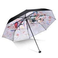 天堂伞伞创意复古晴雨伞折叠两用男女太阳伞防晒黑胶遮阳伞 笛音