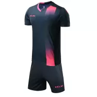 卡尔美(KELME) 短袖足球套装 [上衣加裤子] KELME透气足球训练服 荧光玫红/白红色S-5XL可选 可印字