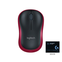 罗技(Logitech)M186无线鼠标台式机电脑笔记本家用商务办公通用便携USB光电鼠标小巧时尚办公鼠标红色+鼠标垫