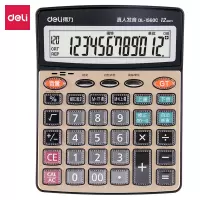 得力(deli) 1560C语音计算器 12位显示水晶按键大屏桌面语音计算器 自动双向核查 一键错误修改(金色)(台)