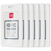 得力8317横式卡套工作牌工作套带绳 (6个/包)