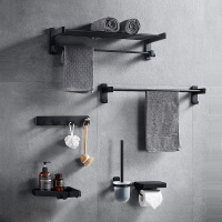安华时尚太空铝雅黑浴室挂件6件套N05GJ9-6BK
