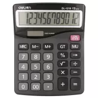 得力(deli) 1210A计算器 双电源12位太阳能多功能大屏幕大按键财务办公桌面计算机(黑色)(台)