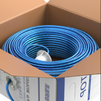 山泽(SAMZHE)超五类单屏蔽网线[商用版]CAT5e类 纯无氧铜 工程高速网线 透明蓝305米