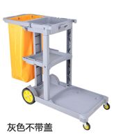 多功能手推保洁车 灰色无盖