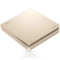 德力西 一开单控插座面板 CD217大板 玫瑰金 枪灰-DLX