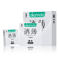 冈本okamoto冰感透薄避孕套 (薄荷味) 浅蓝色 3片装 薄荷冰感情趣套套 岡本进口