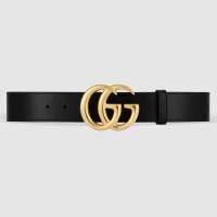 GUCCI 闪亮双G带扣皮革腰带