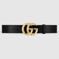 GUCCI 闪亮双G带扣皮革腰带
