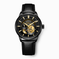 雷诺[贾乃亮同款]男士机械手表进口机心镂空男款皮带腕表送老公8670319