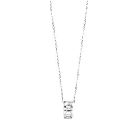 TIFFANY&CO.蒂芙尼圆环项链蒂芙尼项链女 ATLAS罗马字母镂空圆形简约数字吊坠 925银锁骨链