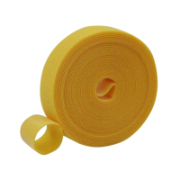 松纳 12mm-50m 魔术贴理线带扎带50米 50m*12mm 背靠背绑线带 收纳固定整理绕线带理线器捆线带黄色