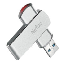 朗科(Netac)128GB USB3.0 U盘U388 银色 高速360旋转金属车载U盘加密闪存盘