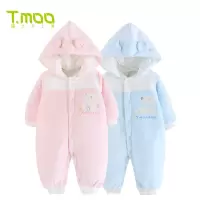 藤之木工房婴儿连体衣宝宝加厚保暖内衣爬服哈衣0-3岁新生儿天鹅绒秋冬