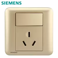 西门子(SIEMENS)西门子开关插座面板 三孔空调大间距墙壁插座皓睿系列砂釉金色 16A三孔带开关插座