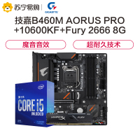 技嘉B460M AORUS PRO主板+英特尔i5 10600KF CPU +金士顿Fury 2666 8G套装