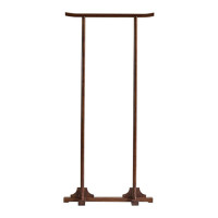 前堂客 中式衣架禅意 新中式老榆木衣帽架 黑胡桃木实木挂衣架落地
