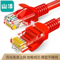 山泽(SAMZHE)超五类网线 CAT5e类高速百兆网线 工程/宽带电脑家用连接跳线 成品网线 红色