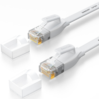 山泽(SAMZHE)六类网线 CAT6类千兆无氧铜扁平网线 电脑宽带家用监控网络连接成品跳线 白色