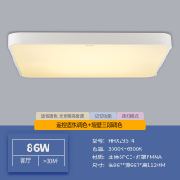 松下(Panasonic)LED客厅吸顶灯白玉长方形客厅灯86W遥控无极调光照明灯饰灯具简约现代 HHXZ9574