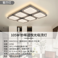 松下(Panasonic)led吸顶灯长方形卧室餐厅书房客厅吊顶现代简约适悦光妙辉六头105W带遥控HHXZX313