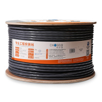 秋叶原 CHOSEAL QS2669AT305超六类屏蔽网线 抗干扰降衰减 万兆网线 安全传输网线 灰 305米