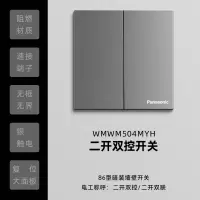 松下(Panasonic)悦宸灰色开关插座家用86型墙壁开关单联开关面板 二开双控 开关插座WMWM504MYH