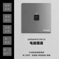 松下(Panasonic)悦宸灰色开关插座家用86型墙壁开关单联开关面板 电脑插座 开关插座WMWM411MYH