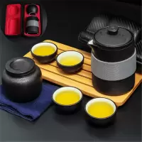 mcomb YC 便携茶壶茶杯套装方圆套装W-S32(一壶二杯一罐+便携包)