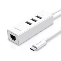 绿联 Type-C扩展坞转接头 适用华为笔记本苹果电脑Macbook转换器 USB-C拓展坞网口分线器 苹果免驱 皓雪白