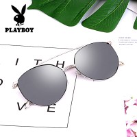 花花公子墨镜新款韩国个性圆脸潮人红眼镜无框复古太阳镜全树脂镜片通用款