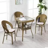 藤椅三件套小茶几阳台桌椅组合