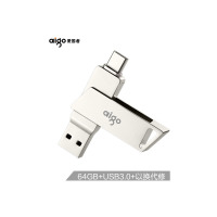 爱国者(aigo)64GB Type-C USB3.0 手机U盘 U350 银色 双接口手机电脑用