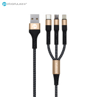 浦诺菲 新款尼龙编织一分三数据线